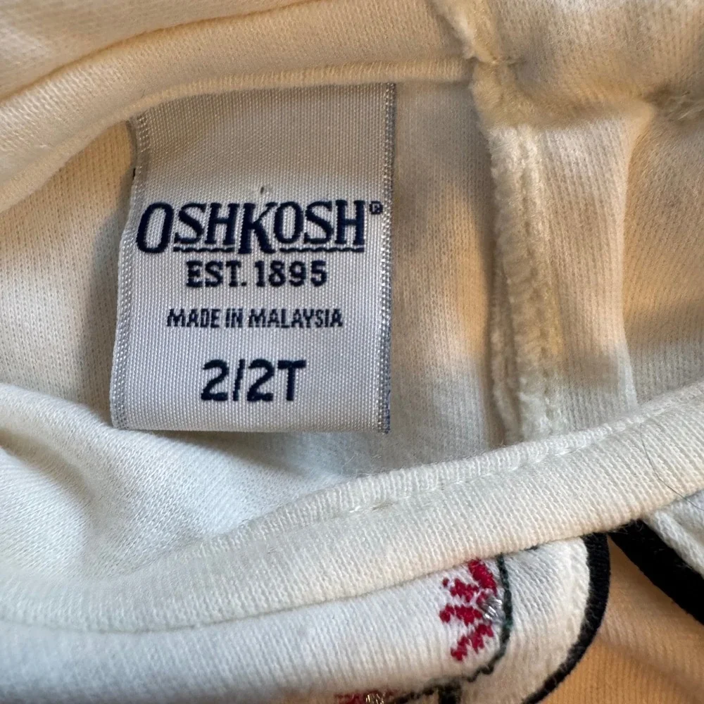 OshKosh Bgosh Girls‎ 2T Cream Floral Embroidered Peter Pan Collar Top